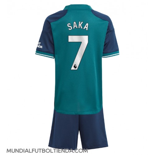 Camiseta Arsenal Bukayo Saka #7 Tercera Equipación Replica 2023-24 para niños mangas cortas (+ Pantalones cortos)